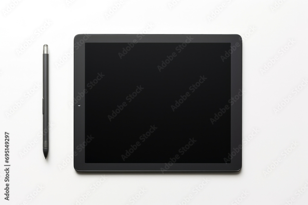 Poster tablet device technology white business digital display blank screen computer communication modern b