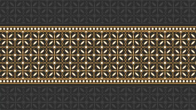 The luxurious and elegant vector Javanese ethnic batik pattern template scrolls slowly to the side