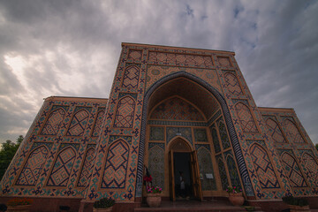 Tiled wall of Ulugh Beg Madrasa in Samarkand, Uzbekistan