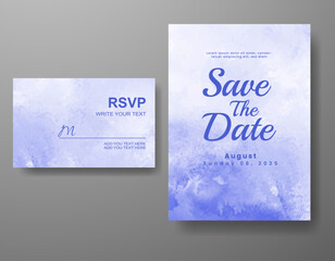 Wedding invitation with abstract watercolor background