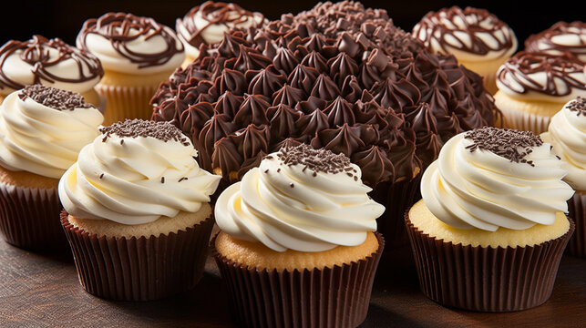 chocolate cupcakes HD 8K wallpaper Stock Photographic Image 