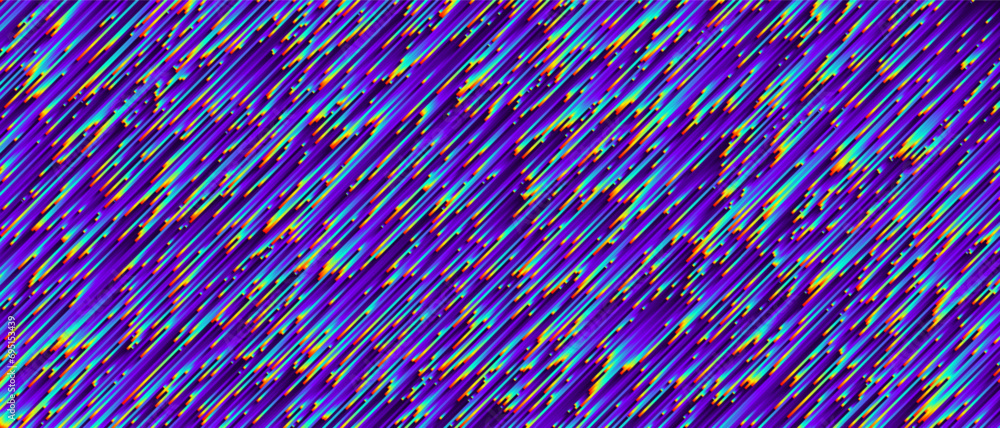 Aufkleber pixel sorting style background with diagonal holographic iridescent lines. geometric trendy grunge p