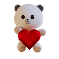Cute Bear With Valentine Heart Cartoon