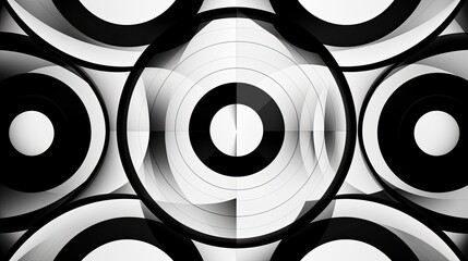 a black and white pattern in a pattern of circles