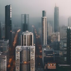 A surreal cityscape where buildings defy gravity1