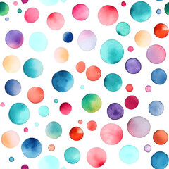 Watercolor Pastel Dots Digital Paper Seamless Dots Patterns Background. Generative Ai