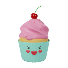 Valentines day dessert cupcakes 3d illustration.