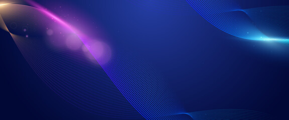 Blue and purple violet vector abstract futuristic modern technology neon background with line