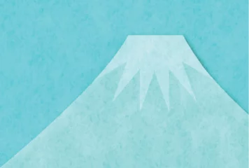 Foto op Plexiglas 富士山　和柄　年賀状　背景 © KUU
