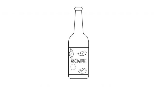 animated sketch of a soju drink bottle icon