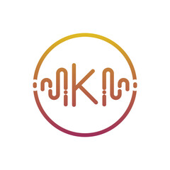 Music with latter k logo design creative concept