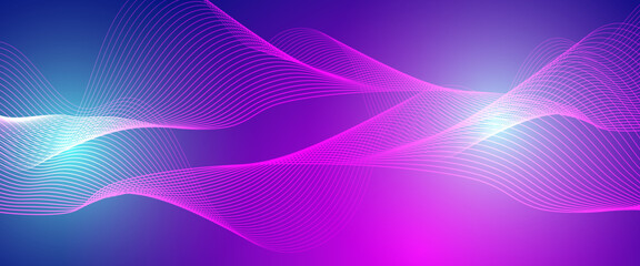 Purple violet and blue vector modern line abstract technology background - obrazy, fototapety, plakaty
