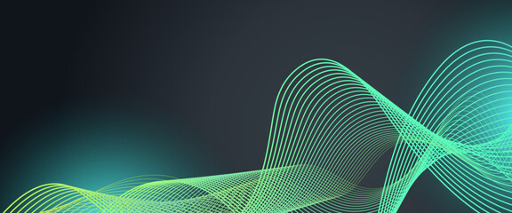 Green and blue vector tech modern futuristic with line in glowing background
