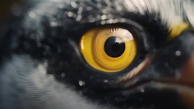 Closeup of a penguins bright eye, reflecting its unquenchable thirst for knowledge and discovery.