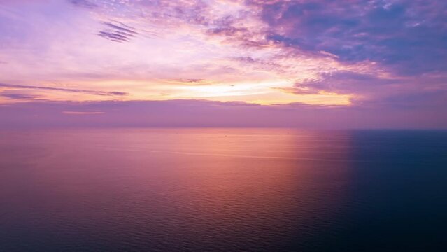 Nature sea sunset background.Tropical sea at sunset or sunrise over sea video 4K,Colorful sky in golden hour amazing seascape,Dramatic sunrise wonderful sky nature seascape