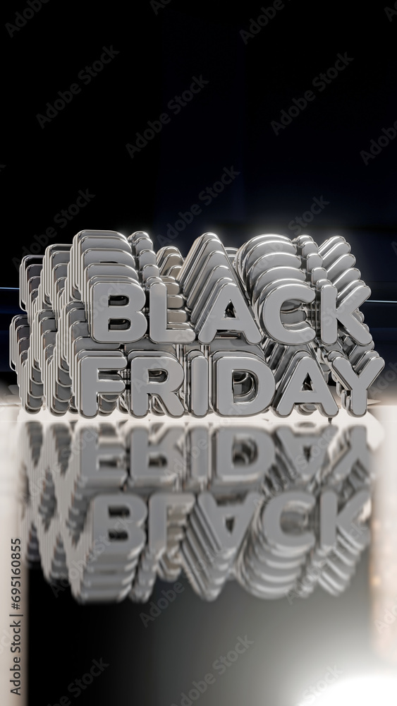 Fototapete a 3d graphic rendering of the phrase “black friday” with a looping image of itself in the background