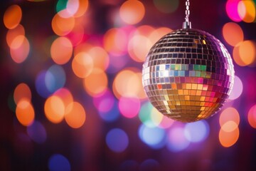 Disco ball party lights at nightclub