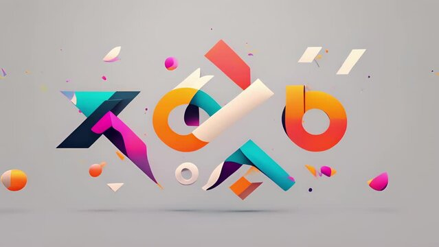 Minimal animation of a series of abstract symbols and icons transforming into a cohesive logo or design.