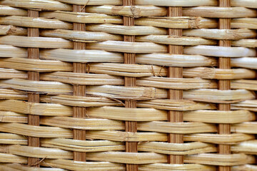 Wicker and woven basket textures in close-up view