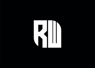 Monogram Letter RW Logo Design vector template