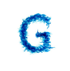 English letters blue Flame