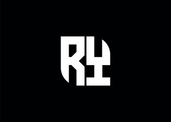 Monogram Letter RY Logo Design vector template
