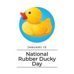 Flyers honoring National Rubber Ducky Day or promoting associated events might include vector graphics highlighting the holiday. design of flyers, celebratory materials.