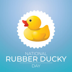 Flyers honoring National Rubber Ducky Day or promoting associated events might include vector graphics highlighting the holiday. design of flyers, celebratory materials.