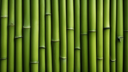 Fototapeta premium Green bamboo texture for interior or exterior design, bamboo fence texture background.