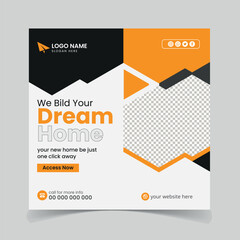 Dream home build social media post design template