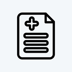 Fototapeta premium Icon Medical Report. suitable for medicine symbol. line style. simple design editable. design template vector. simple illustration