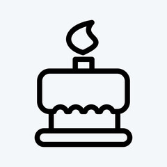 Icon Birthday Cake. suitable for Bakery symbol. line style. simple design editable. design template vector. simple illustration