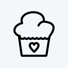 Icon Muffin. suitable for Bakery symbol. line style. simple design editable. design template vector. simple illustration