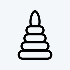 Icon Toy Pyramid. suitable for Kids symbol. line style. simple design editable. design template vector. simple illustration