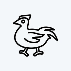 Icon Chicken. suitable for Meat. line style. simple design editable. design template vector. simple illustration