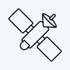 Icon Satellite. suitable for Education symbol. line style. simple design editable. design template vector. simple illustration