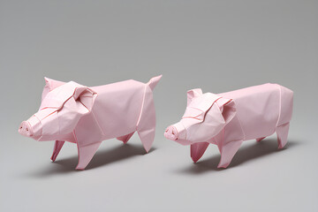 2 Origami pig
