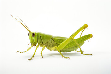 White isolated animal bug grasshopper cricket green nature macro wildlife background insect wild