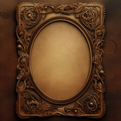 vintage gold photo frame on the wall Old designs
