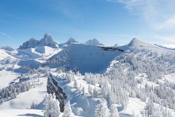 The Teton Range is a mountain range of the Rocky Mountains in North America. It extends for...