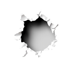 Paper with holes isolated on transparent background