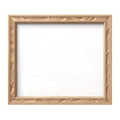 Empty wooden photo frame isolated on transparent background