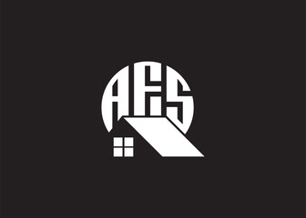 Real Estate Letter AFS Monogram Vector Logo.Home Or Building Shape AFS Logo