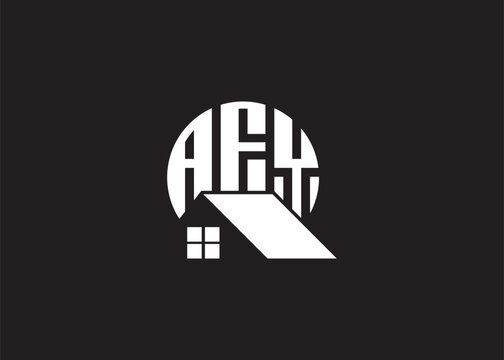 Real Estate Letter AFY Monogram Vector Logo.Home Or Building Shape AFY Logo