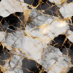 abstract black white marbleized stone, generative AI