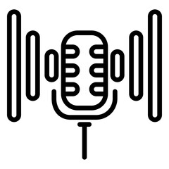 mic icon, line icon style