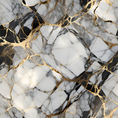 abstract black white marbleized stone, generative AI