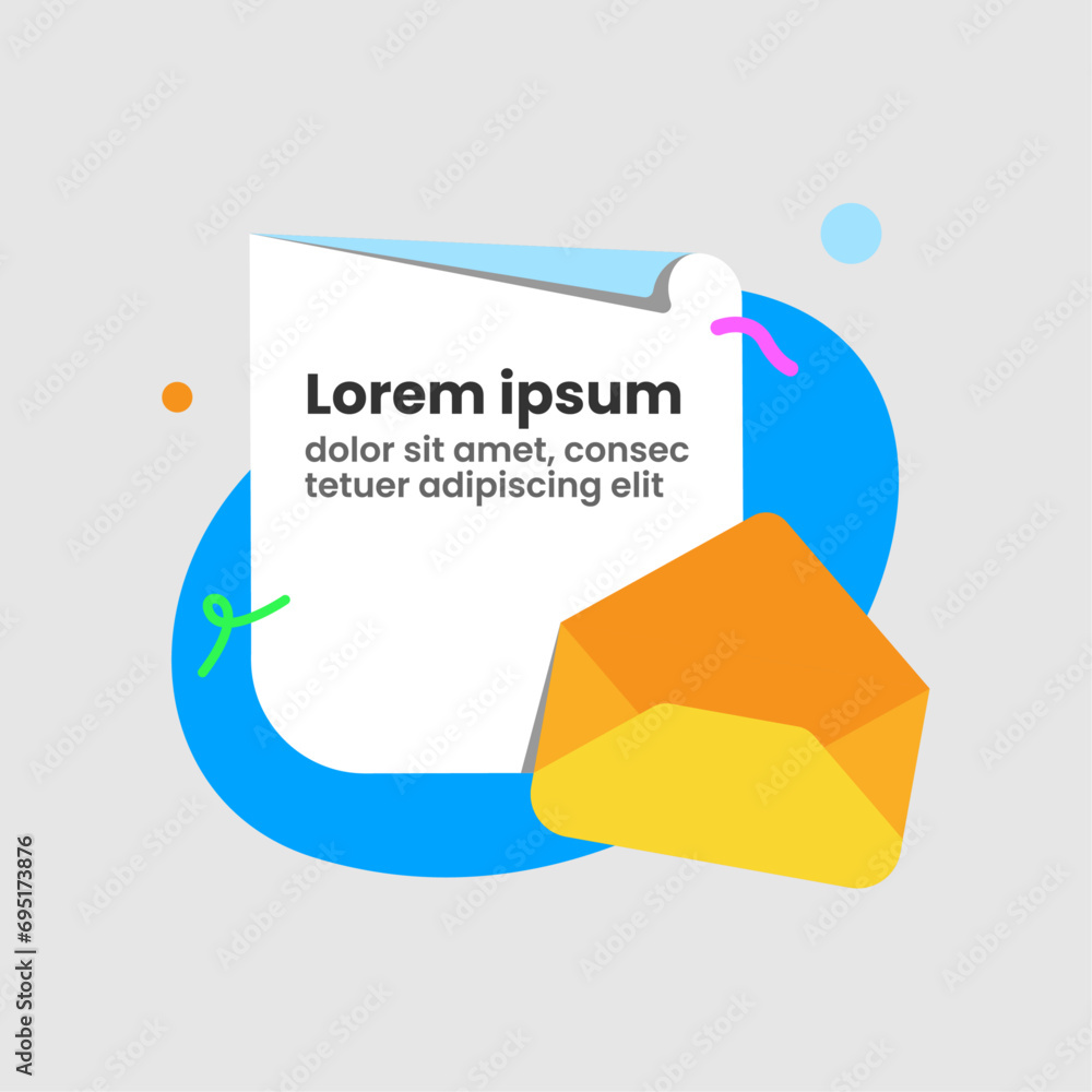 Aufkleber greeting message pop up ui template concept illustration flat design vector. modern graphic element 