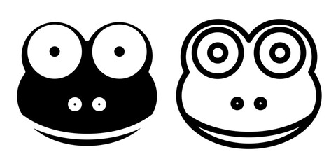 frog icon, sign, or symbol in glyph and line style isolated on transparent background. Vector illustration