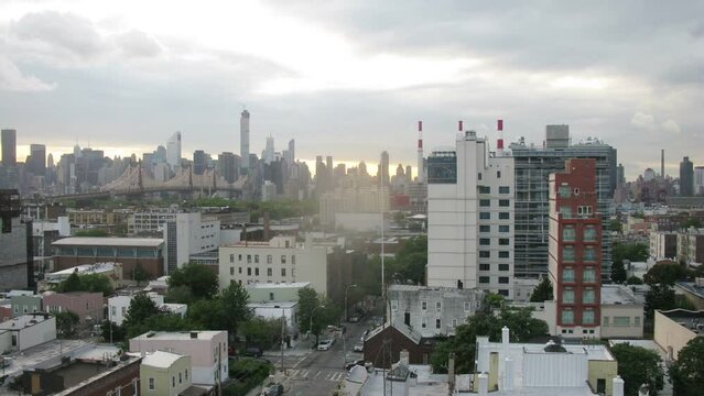 Buildings of New York City at summer day. Time lapse.

